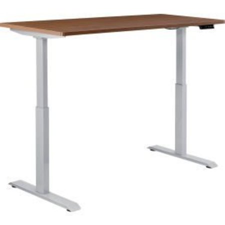 GLOBAL EQUIPMENT Interion    Electric Height Adjustable Desk, 48"W x 30"D, Walnut W/ Gray Base 695779WNGY